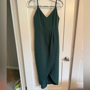 Elegant Green Spaghetti Strap Dress